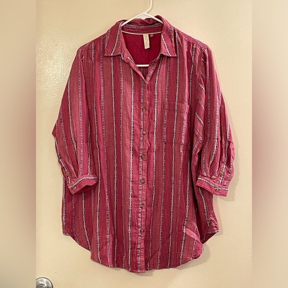 PILCRO by ANTHROPOLOGIE The Bo Boyfriend Embroidered Buttondown Shirt - Picture 6 of 13